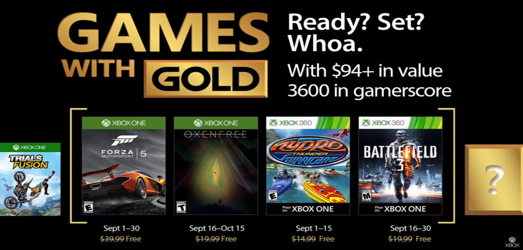 Jogos grátis do Xbox Games with Gold de setembro de 2018