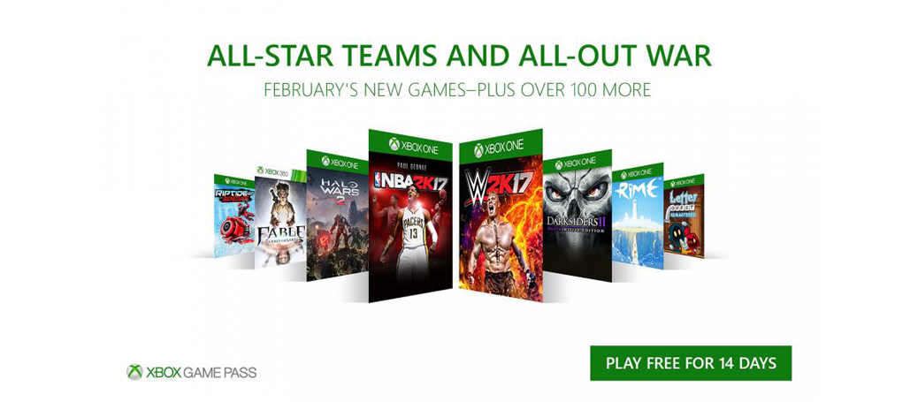 Xbox Game Pass Fevereiro
