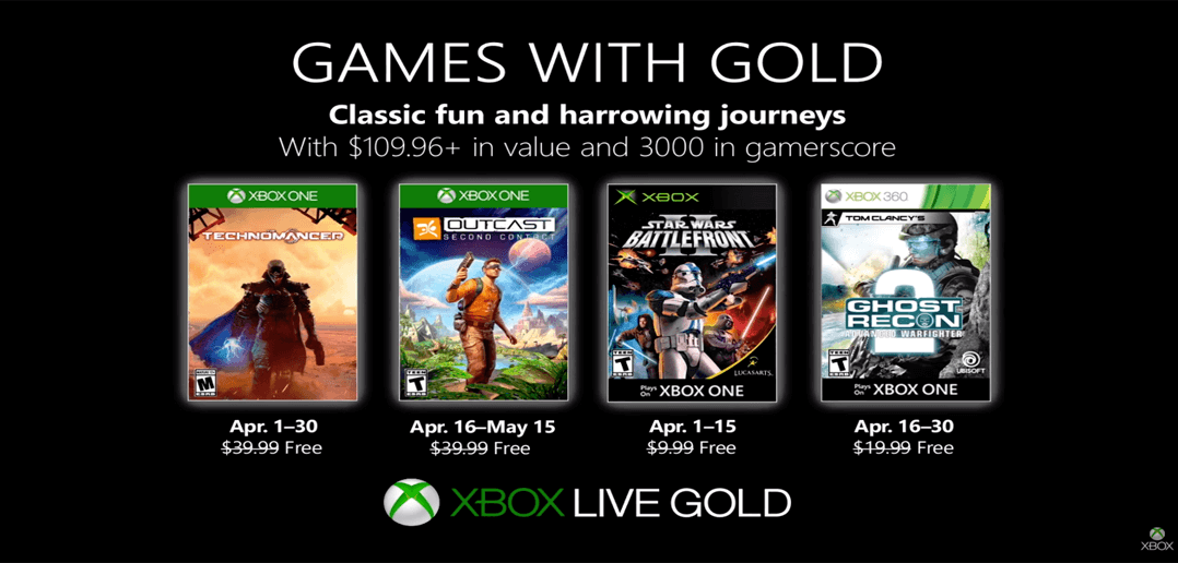 Jogos grátis do Xbox Games with Gold de setembro de 2018