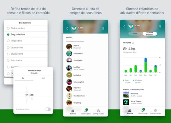 Aplicativo Xbox Family Settings