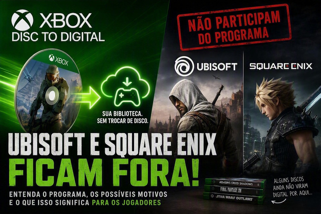 Ubisoft e Square Enix ficam fora do Xbox Disc to Digital. E agora?