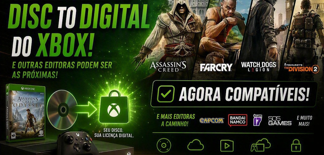 Ubisoft entra no Disc to Digital do Xbox e abre caminho para mais editoras
